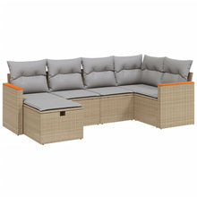 6-Delige Loungeset Met Kussens Poly Rattan Gemengd Beige