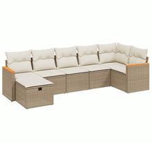 7-Delige Loungeset Met Kussens Poly Rattan Beige