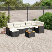 Loungeset 8-delig poly rattan zwart