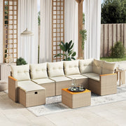 Loungeset 8-delig poly rattan beige