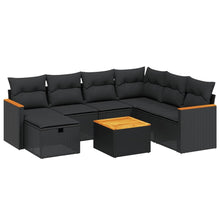 8-Delige Loungeset Met Kussens Poly Rattan Zwart