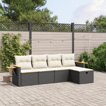 5-Delige Loungeset Met Kussens Poly Rattan Zwart