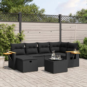 Loungeset 7-delig poly rattan zwart