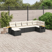 Loungeset 7-delig poly rattan zwart