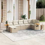 Loungeset 7-delig poly rattan beige