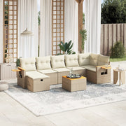 Loungeset 8-delig poly rattan beige