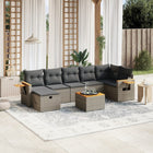 8-Delige Loungeset Met Kussens Poly Rattan Grijs