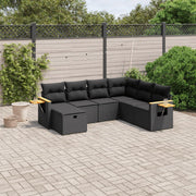 Loungeset 7-delig poly rattan zwart