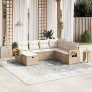 Loungeset 7-delig poly rattan beige