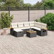 Loungeset 8-delig poly rattan zwart