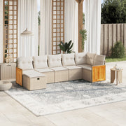 Loungeset 7-delig poly rattan beige
