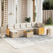 Loungeset 8-delig poly rattan beige