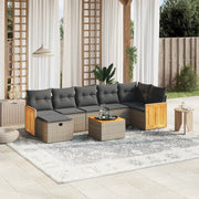 Loungeset 8-delig poly rattan grijs