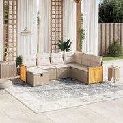 Loungeset 7-delig poly rattan beige
