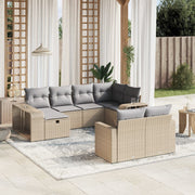 Loungeset 10-delig poly rattan beige