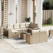 Tuinset 11-delig poly rattan beige