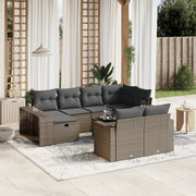 Loungeset 11-delig poly rattan lichtgrijs