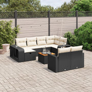 Loungeset 11-delig poly rattan zwart