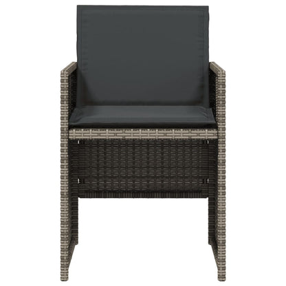Tuinstoelen 4 st met kussens poly rattan grijs