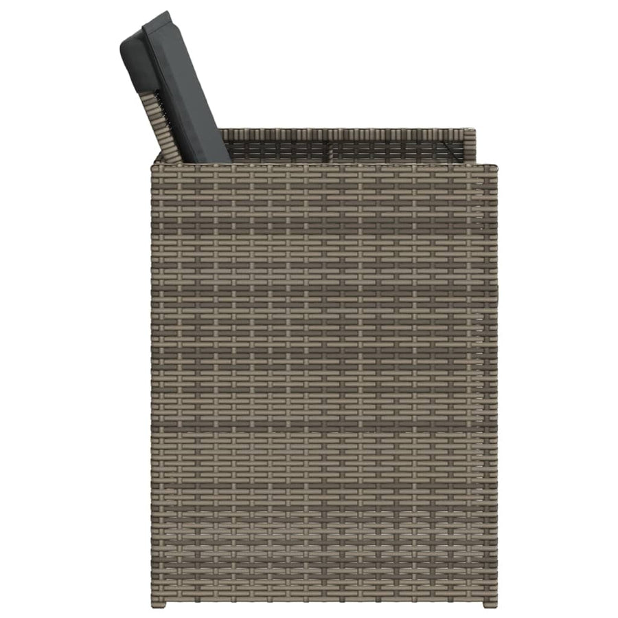 Tuinstoelen 4 st met kussens poly rattan grijs