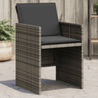 Garden chairs 4 pcs with cushions poly rattan grey