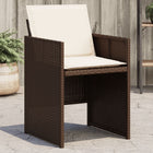 Garden chairs 4 pcs with cushions poly rattan brown