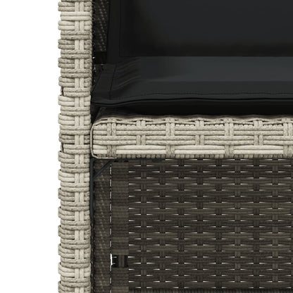 Tuinstoelen 4 st met kussens poly rattan lichtgrijs