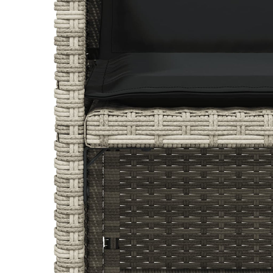 Tuinstoelen 4 st met kussens poly rattan lichtgrijs