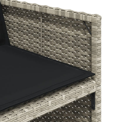 Tuinstoelen 4 st met kussens poly rattan lichtgrijs
