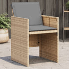 Garden chairs 4 pcs with cushions poly rattan mixed beige