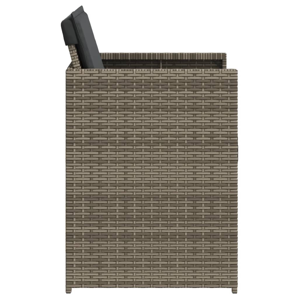 Tuinstoelen 4 st met kussens poly rattan grijs