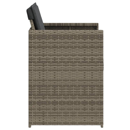 Tuinstoelen 4 st met kussens poly rattan grijs