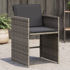 Tuinstoelen 4 stuks poly rattan grijs met kussens