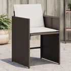 Garden chairs 4 pcs with cushions poly rattan brown
