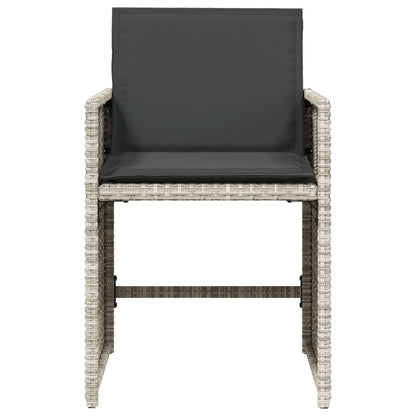 Tuinstoelen 4 st met kussens poly rattan lichtgrijs