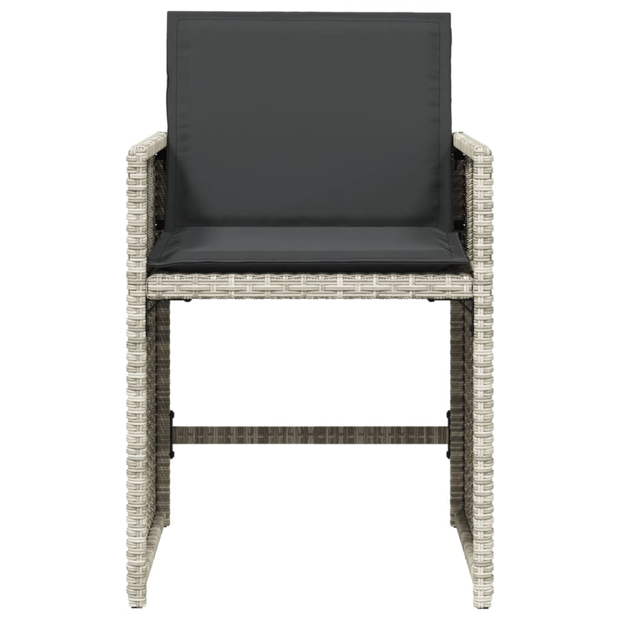Tuinstoelen 4 st met kussens poly rattan lichtgrijs