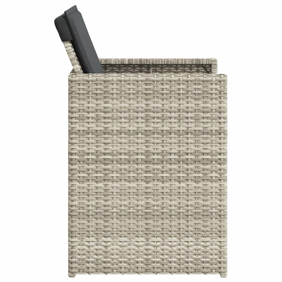 Tuinstoelen 4 st met kussens poly rattan lichtgrijs