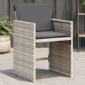 Garden chairs 4 pcs with cushions poly rattan light grey