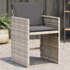 Garden chairs 4 pcs with cushions poly rattan light grey