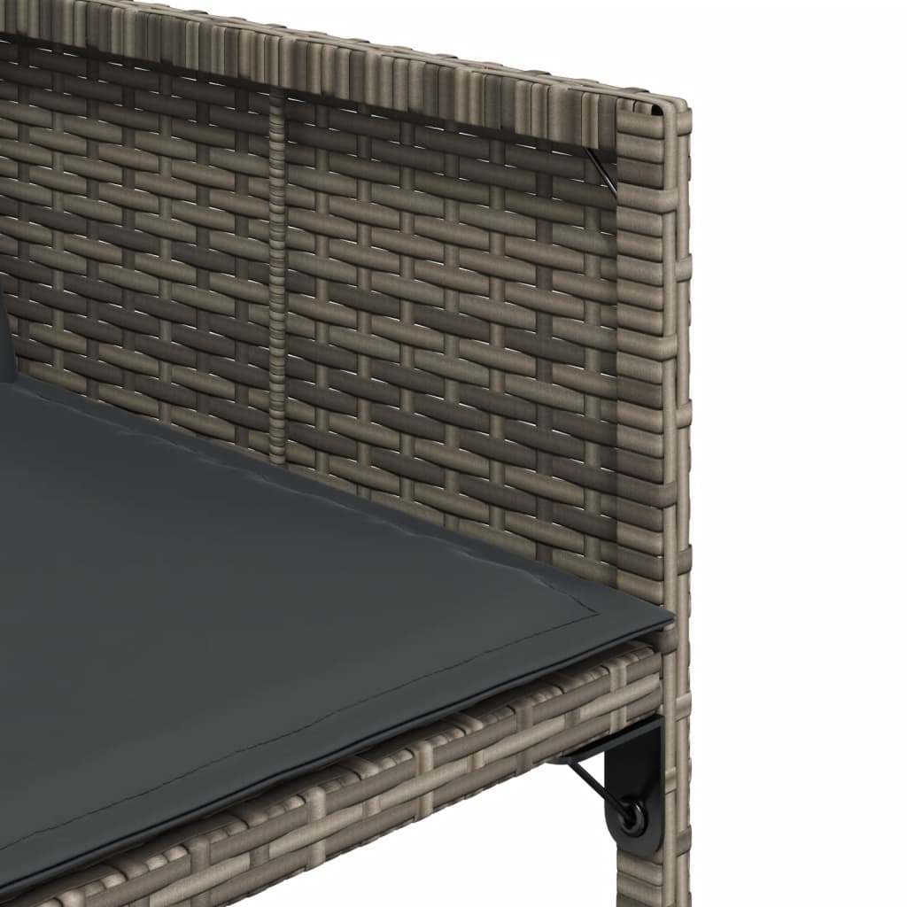 Tuinstoelen 4 st met kussens poly rattan grijs