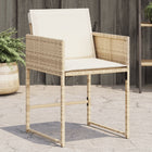 Tuinstoelen 4 st poly rattan beige met kussens