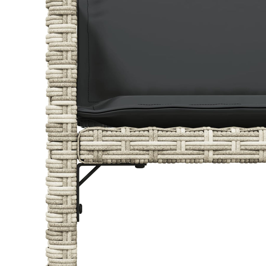 Tuinstoelen 4 st met kussens poly rattan lichtgrijs