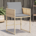 Garden chairs 4 pcs with cushions poly rattan mixed beige
