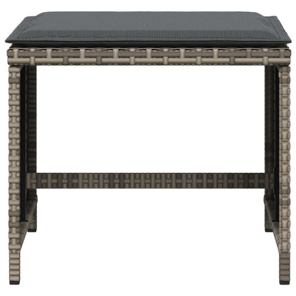 Tuinkrukken 4 st met kussens 40x40x35 cm poly rattan grijs