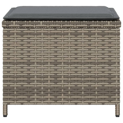Tuinkrukken 4 st met kussens 40x40x35 cm poly rattan grijs
