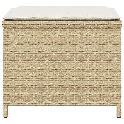 Tuinkrukken 4 st met kussens 40x40x35 cm poly rattan beige