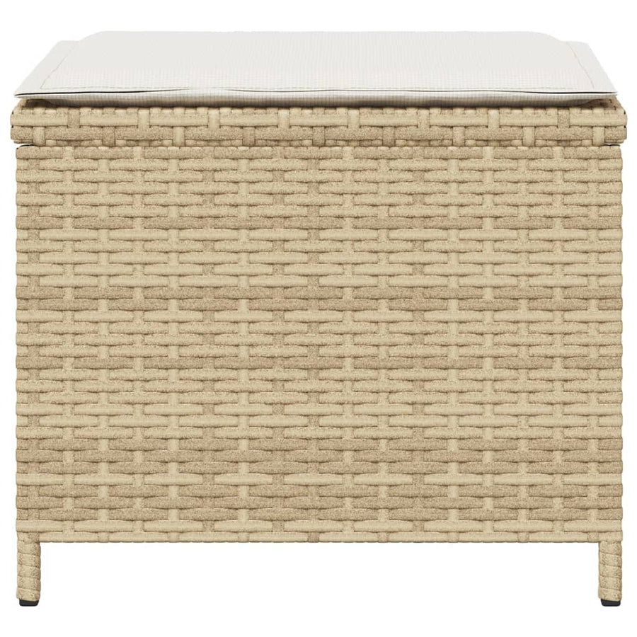 Tuinkrukken 4 st met kussens 40x40x35 cm poly rattan beige