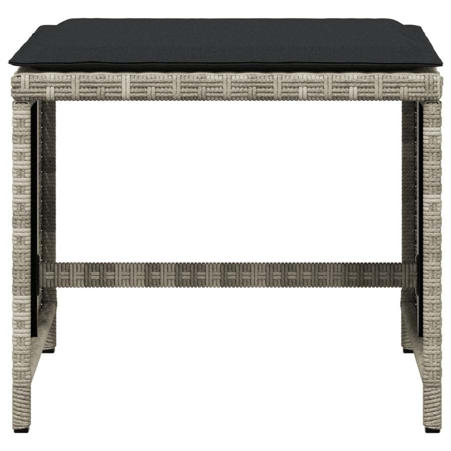 Tuinkrukken 4 st met kussens 40x40x35 cm poly rattan lichtgrijs
