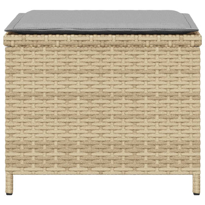 Tuinkrukken 4 st kussens 40x40x35 cm poly rattan gemengd beige