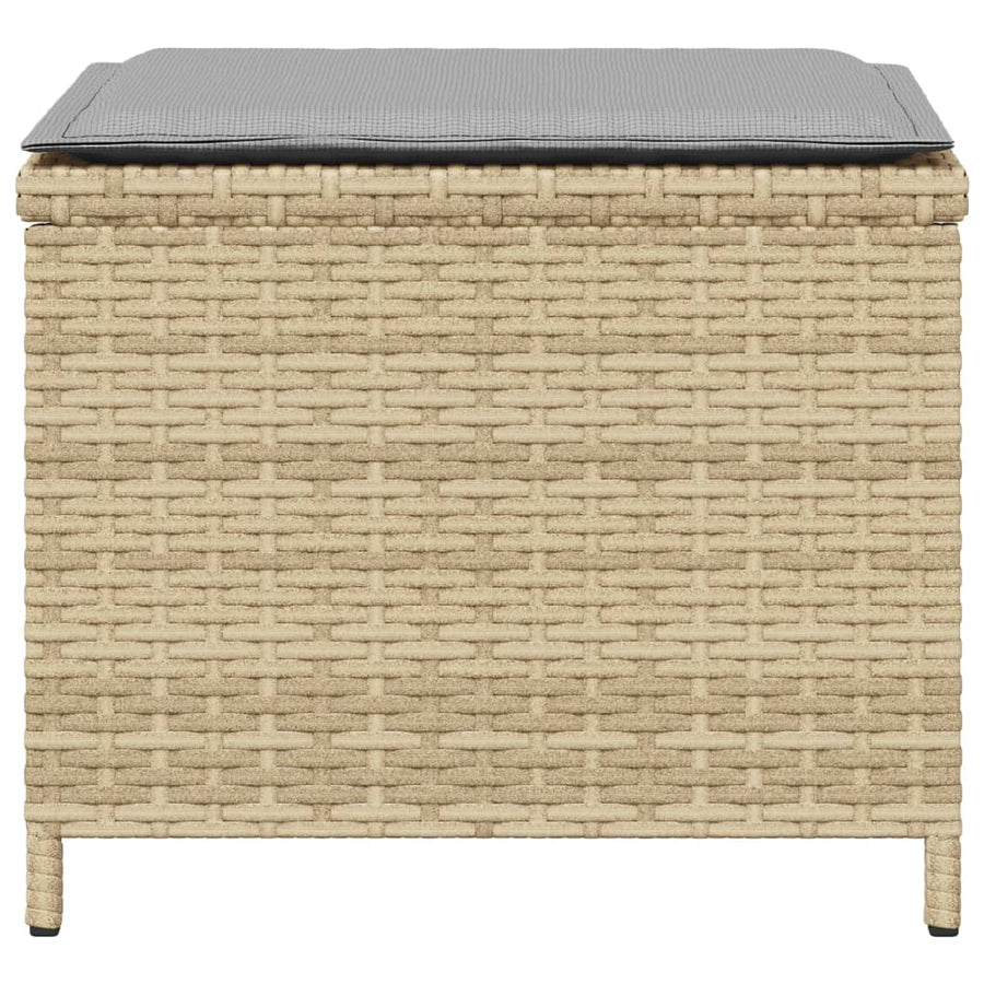 Tuinkrukken 4 st kussens 40x40x35 cm poly rattan gemengd beige